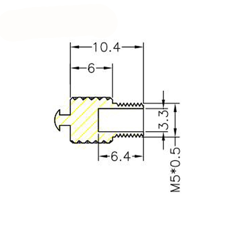 M5 male metal waterproof cap,brass with nickel plated screw